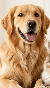 A happy golden retriever